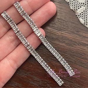 Silver Crystal Drop Earrings